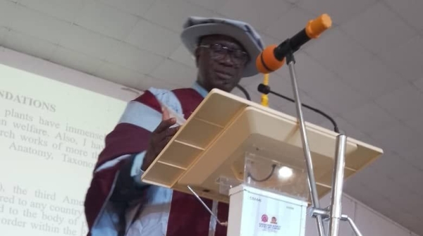 Prof David Aworinde delivering OAUSTECH's 5th Inaugural Lecture on 30 October, 2024